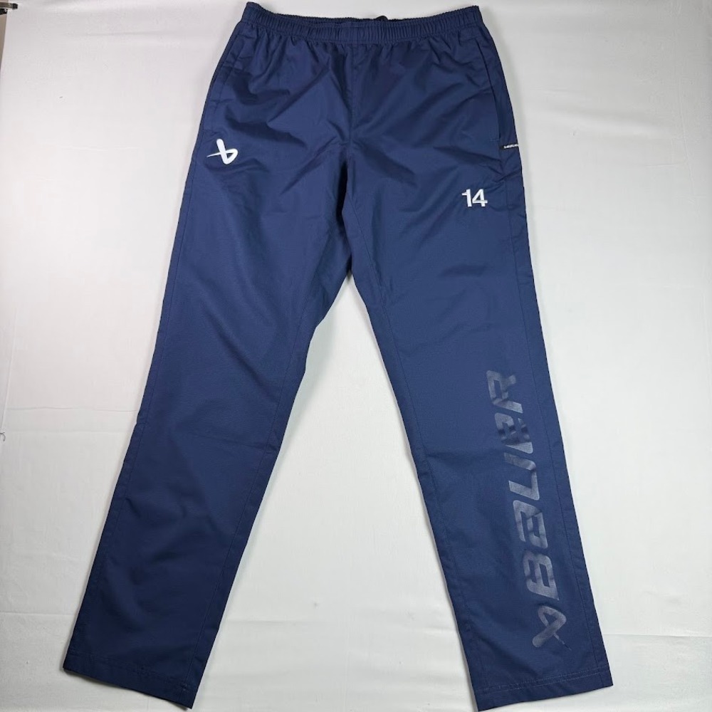 Bauer Team Mens Navy Blue Hockey Warm Up Training Pants Size Medium 14 Ripstop
